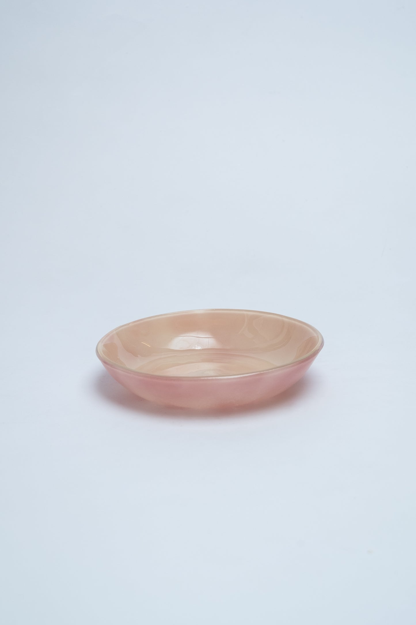 TIGELA PEQUENA DE VIDRO FUNDIDO ROSE