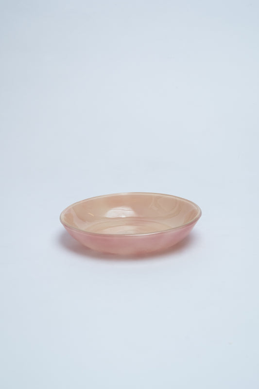 TIGELA PEQUENA DE VIDRO FUNDIDO ROSE
