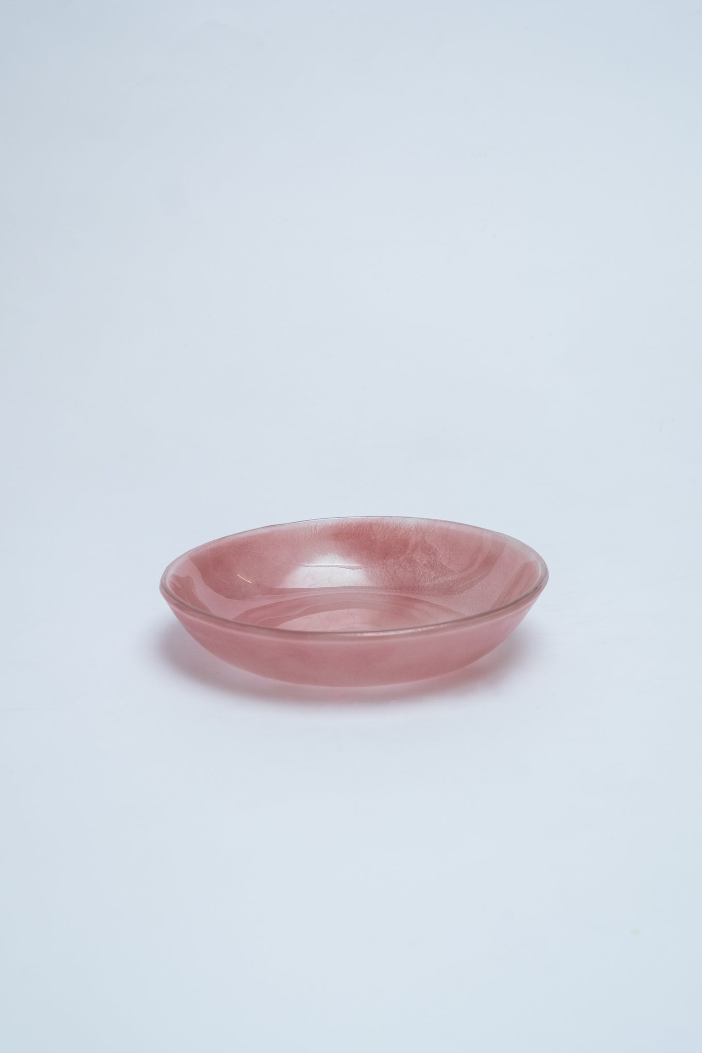 TIGELA PEQUENA DE VIDRO FUNDIDO ROSA