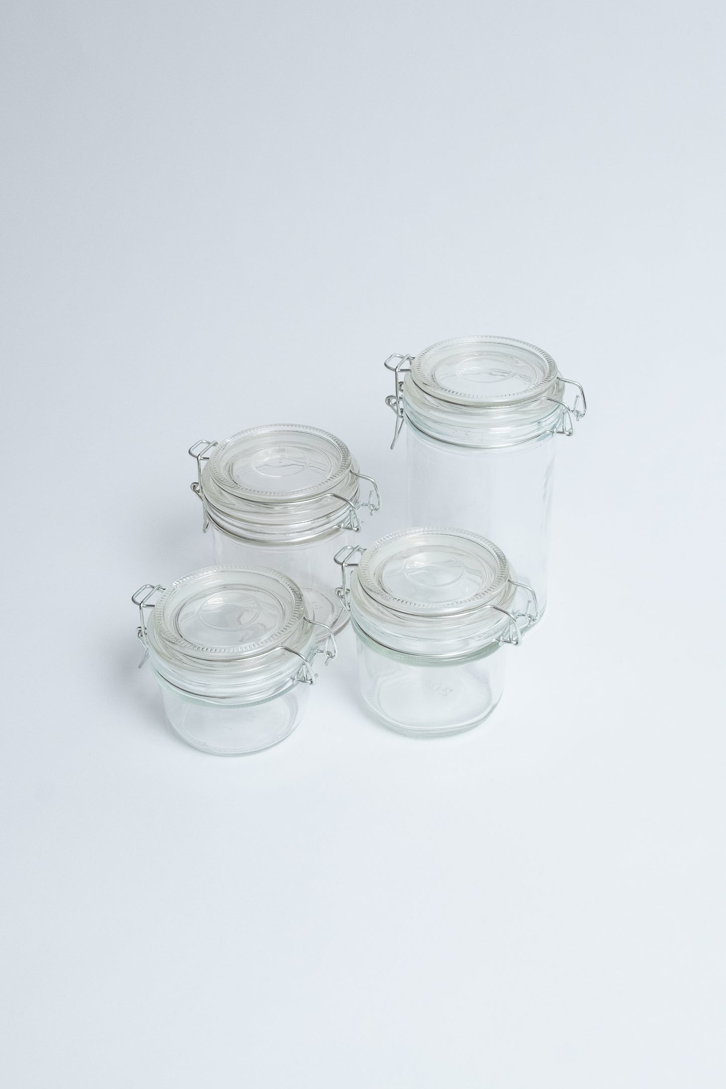 CONJUNTO DE POTES DE VIDRO COM TAMPA HERMÉTICA