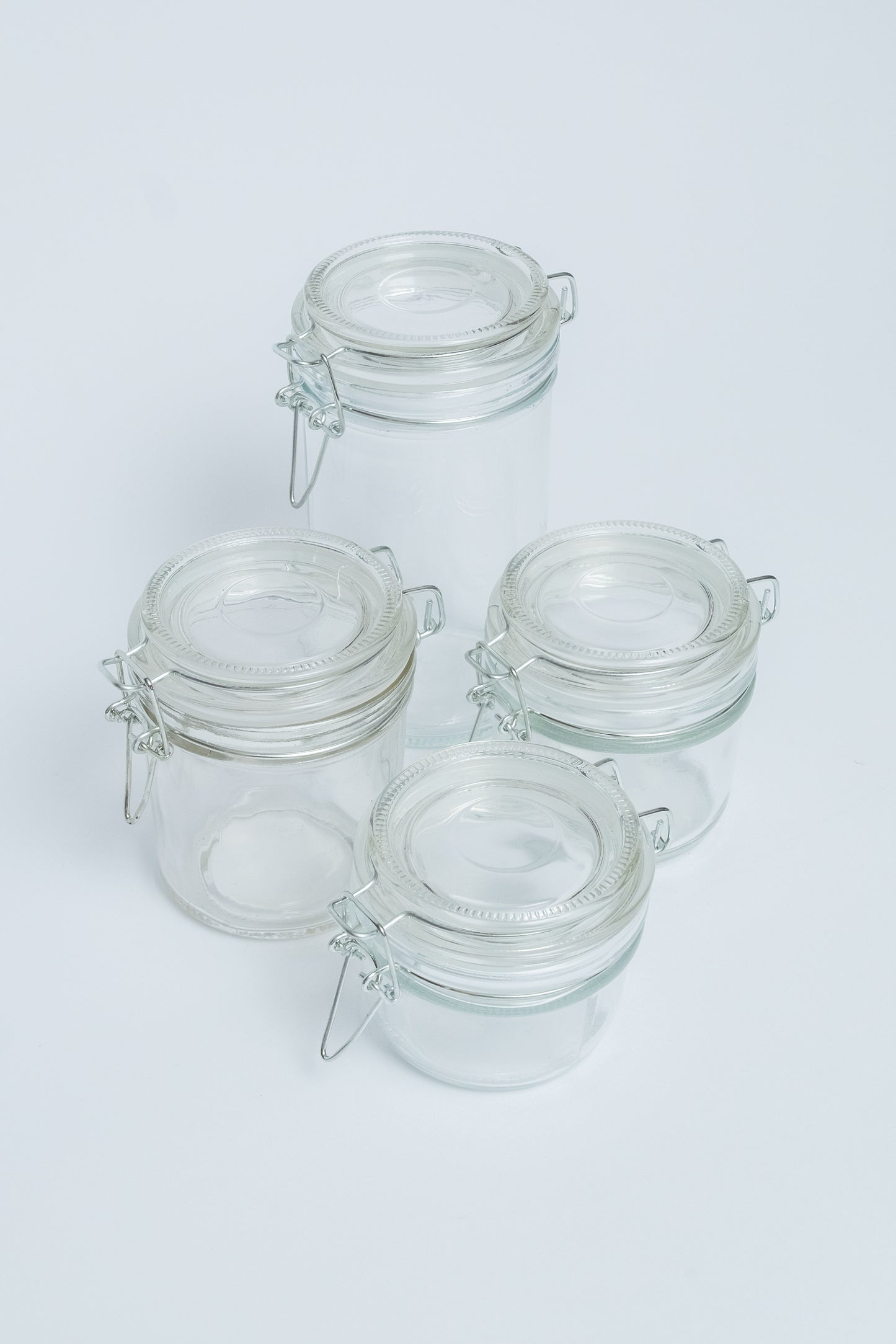 CONJUNTO DE POTES DE VIDRO COM TAMPA HERMÉTICA