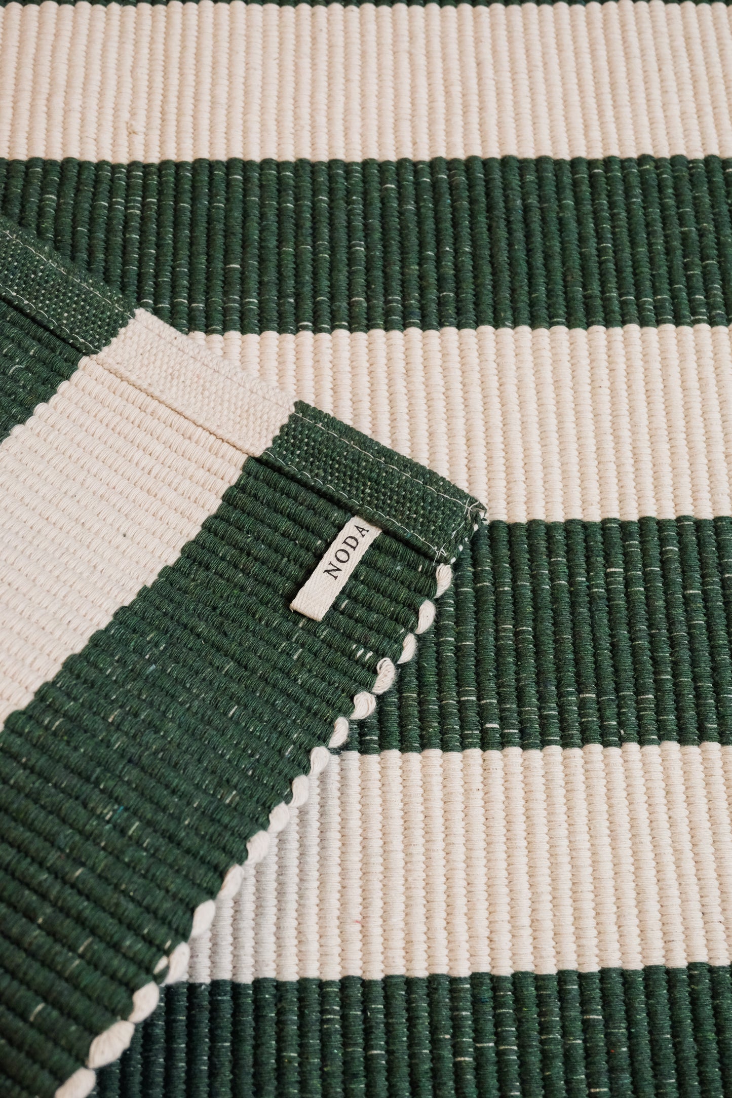 TAPETE RECIFE ALGODÃO CRU E VERDE