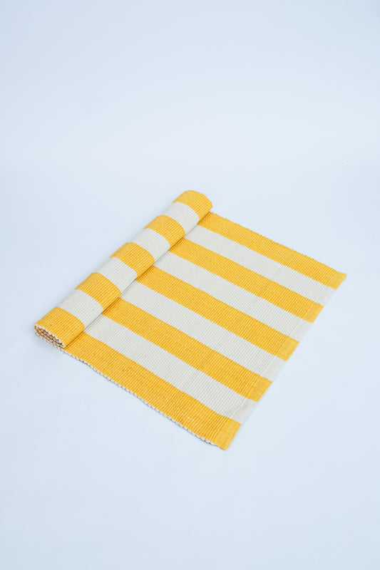 TAPETE RECIFE ALGODÃO CRU E AMARELO