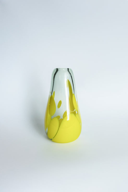 VASO DE VIDRO SOPRADO AMARELO
