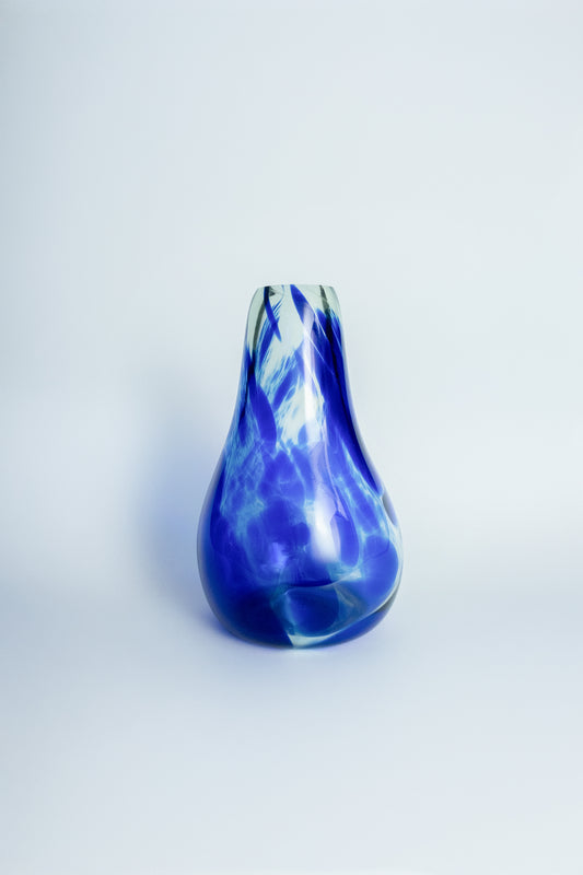VASO DE VIDRO  SOPRADO AZUL